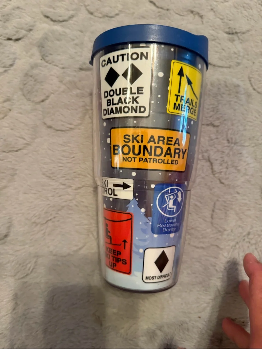 Tervis 24 oz.  Ski Trail Sign Travel Tumbler - Blue Lid